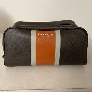 Men’s Coach Toiletry Travel Bag, Brown, Good Condition